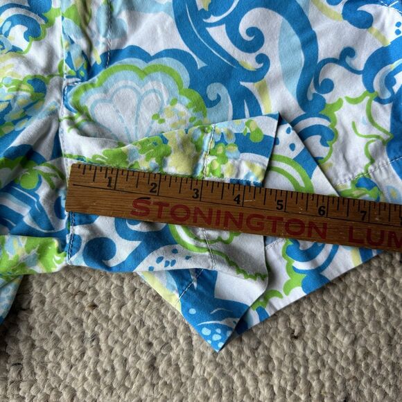 Lilly Pulitzer Resort White Crystal Coast Blue Mini Callahan Shorts 2 Preppy - Picture 5 of 8